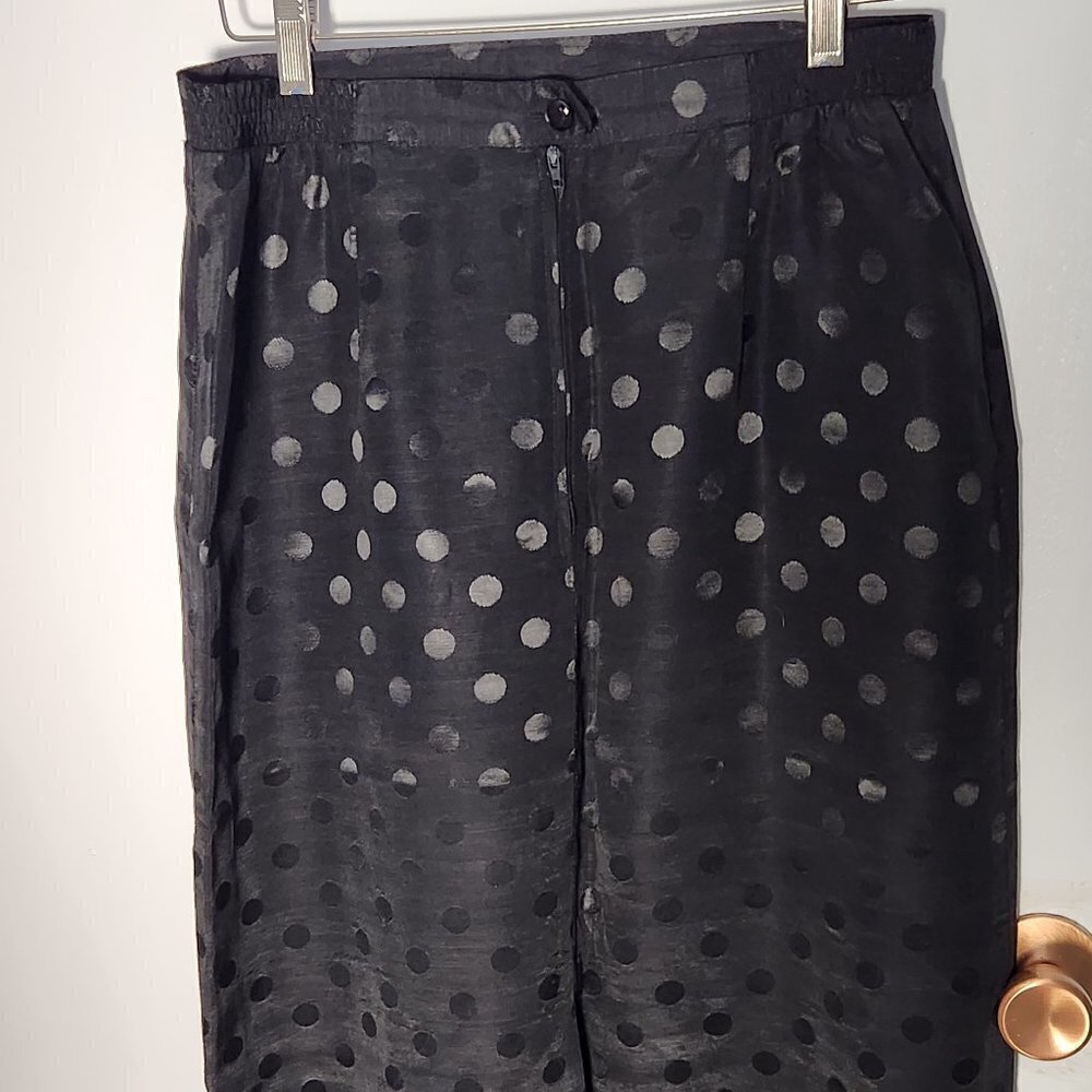 189. Black polka dot skirt by PantMan vintage sz 14  Fits M - Picture 3 of 4